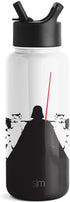 Simple Modern Star Wars Water Bottle with Straw Lid Vacuum Insulated Stainless Steel Metal Thermos | Reusable Leak Proof Flask for Gym, Travel, Sports | Summit Collection | 32oz The Dark Side