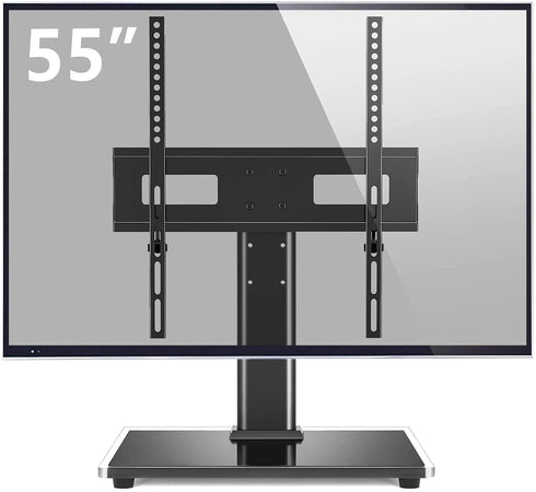 Rfiver Universal Table Top TV Stand TV Base Replacement for Most 27 30 32 39 40 42 43 49 50 55 inch LCD LED Plasma Flat Screen TVs, Vesa Mount Holds up to 88lbs, Height Adjustable and Cable Management