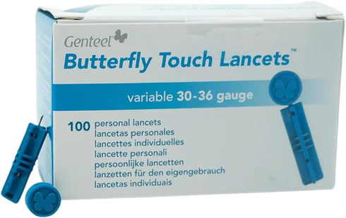 Genteel | Butterfly Touch Lancets | Polished | Smooth & Pain Free | Stainless Lancets (100 pcs)