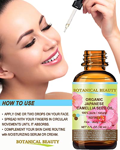 Japanese ORGANIC CAMELLIA Seed Oil. 100% Pure/Natural/Undiluted/Refined/Cold Pressed Carrier Oil. Rich antioxidant to revitalize and rejuvenate the hair, skin and nails. 0.5 Fl.oz-15ml.