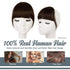 Clip in Bangs, BARSDAR 100% Human Hair Bangs Extensions French Bangs Neat Bangs with Temples Clip on Fringe Bangs Real Hair for Women Natural Color Washable/Dyeable(Neat-Dark Auburn Brown)