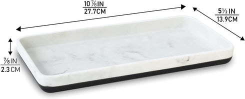 Vanity Tray, LKKL Kitchen Sink Tray, Jewelry Organizer for Candle Soap Perfume Cosmetic, Countertop Dresser Decorative Tray, Bathroom Tray Toilet Tank Storage Tray, Women Gift 11"