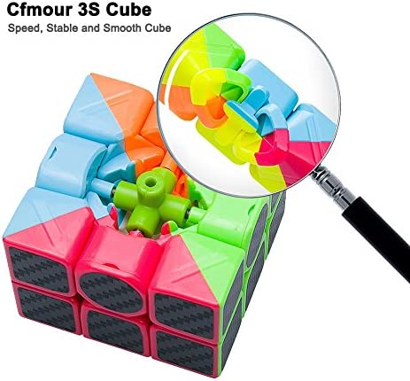 CFMOUR Original Speed Cube 3x3x3,Fast Magic Cube for Kids,Smooth Carbon Fiber Cubes,Puzzle Toys