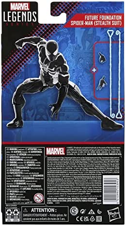 Spider-Man Marvel Legends Series 6-inch Future Foundation (Stealth Suit) Action Figure Toy, Includes 4 Accessories