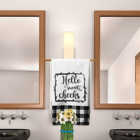 2 Pieces Farmhouse Hand Towel for Bathroom Black White Hand Towels Funny Black and White Bathroom Decor for Bathroom Kitchen Farmhouse Restroom (Classic Style)