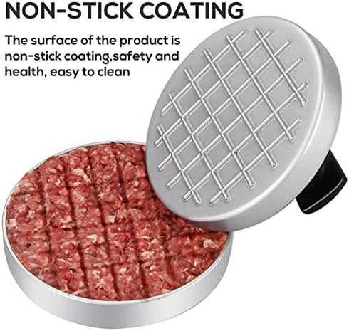 FAVIA Burger Press Patty Maker with 100 Wax Papers Set I Non-Stick Hamburger Meat Mold Ring for Beef Veggie Burger BBQ Barbecue Grill BPA Free Dishwasher Safe