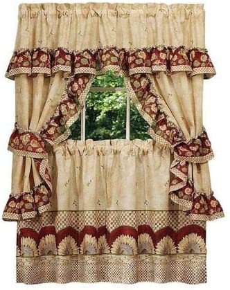 Achim Home Furnishings SFCS36AN06 Sunflower Cottage Set, 36-inch, Antique