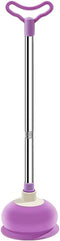 DOITOOL Toilet Plunger Toilet Bowl Cup Rubber Toilet Plunger with Long Handle Bathroom Toilet Bowl Plunger Cleaning Accessory Purple