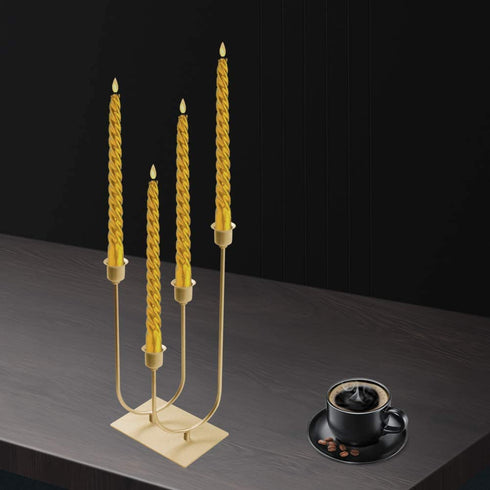 smtyle Candlestick Holders Set of 4 Candelabra with Iron-0.8" Diameter Ideal for Pillar LED Candles Gold