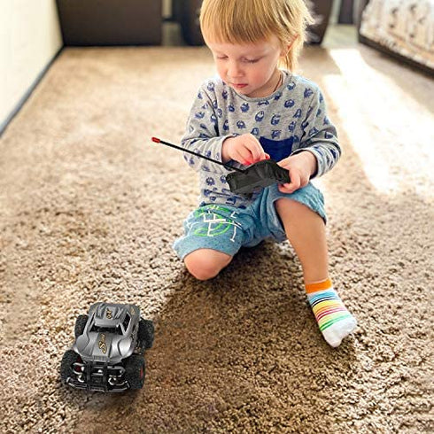 GaHoo Remote Control Car for Kids - Durable Non-Slip Off-Road Shockproof RC Racing Car RC Toys Car for Age 3 4 5 6 7 8 Years Old Boys and Girls Best Gifts (Gray)