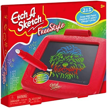 Etch A Sketch Freestyle, Drawing Tablet with 2-in-1 Stylus Pen and Paintbrush, Magic Screen, Kids Toys for Ages 3 and up