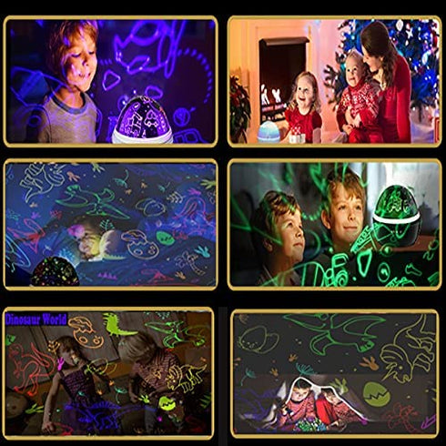 MINGKIDS Kids Night Lights for Bedroom,Project Dinosaurs and Vehicles on Wall or Ceiling,Room Lights for Baby Toddler,2 to 9 Year Old Gifts for Boys Girls