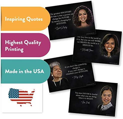 MWB Icons of Black History Poster Pack Collection | Black History Posters | 4 Pack - Maya Angelou, Rosa Parks, Michelle Obama, Oprah Winfrey | 13" x 18" Non-Laminated | Juneteenth | Classroom or Home | Civil Rights Heroes