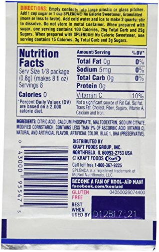 Kool-Aid Twists Soft Drink Mix - Ice Blue Raspberry Lemonade Unsweetened, Caffeine Free, 0.22 Ounce (Pack of 12)