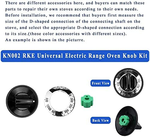 AMI PARTS Electric Range Burner Knob Kit KN002 RKE Universal Electric Range Oven Knob Handle Kit Compatible with Whirlpool Gas Stove Replace TJKN002&RK103.