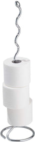 iDesign 68600EU Orbinni Metal Toilet Tissue Roll Reserve for Bathroom, Compact Squiggle Organizer Caddy, Holds 4 Rolls of Paper, Chrome