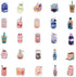 Fashionable Cartoon Beverage Bottle Stickers Pack 50Pcs Colorful Waterproof Cute Stickers for Flask, Laptop, Water Bottle, Cute Aesthetic Vinyl Doodle Decals (Sweet Drinks)