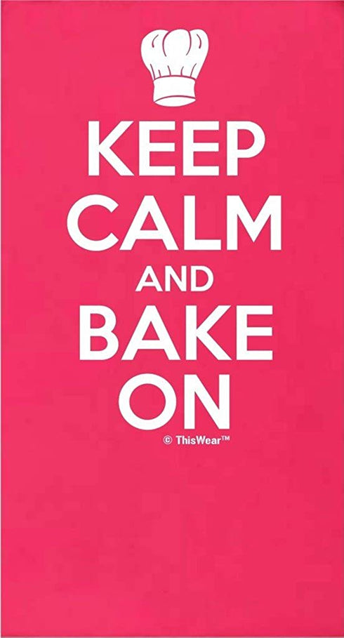 Keep Calm and Bake On Funny Apron for Kitchen Baker Baking Two Pocket Apron for Women and Men