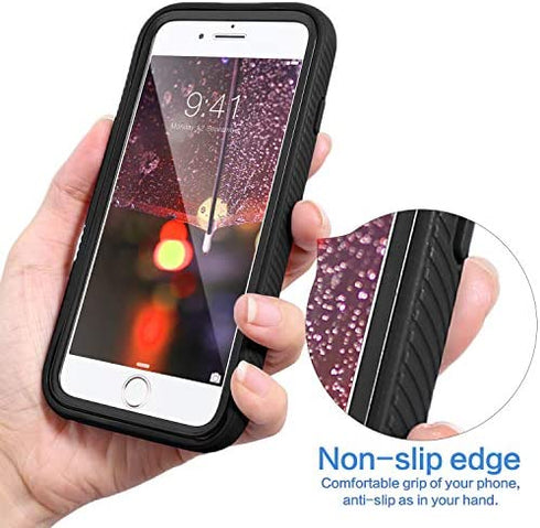 IDweel iPhone SE 2020 Case,iPhone SE 3nd Generation Case 2022,iPhone 8 & 7 Case,Full-Body Durable Shock Absorption Case with Build in Screen Protector Heavy Duty Shock Resistant Hard Cover,Black