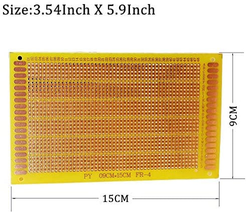 YUNGUI 5PCS Perf Board Stripboard,9X15cm Copper Circuit Board Single Sided PCB Board Breadboard For DIY Arduino Soldering and Electronic Experiment