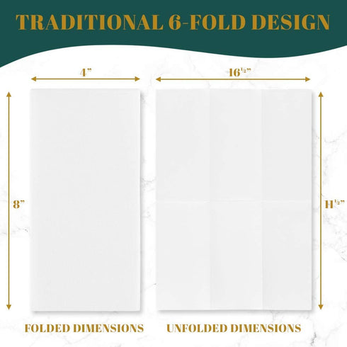 MontoPack Disposable White Linen-Feel Guest Towels | Soft, Absorbent, Cloth-Like Hand Napkins for Powder Room, Kitchen, Bathroom, Parties, & Weddings | 150 Pack, 8?x4? (Folded) 11.5?x16.5 (150 Pack)