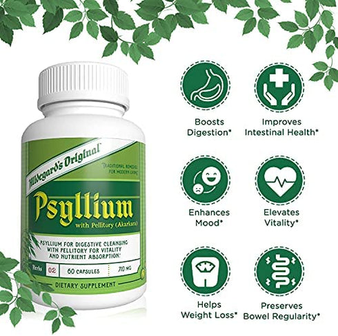 Hildegard's Original Psyllium Probiotic Capsules: Ancient Dietary Fiber Supplement Formula for Fasting & Digestive Health. Probiotics for Men & Women.