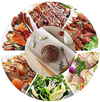 MOTZU 80 Pack 4 1/3 inches Air Fryer Lining, Bamboo Steamer Liner, Pre-Cut Non-Stick Parchment Paper Sheets for Separating Frozen Patty, Steaming Basket, Baking, Cooking Fried Food, Tortilla Press