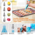 Silicone Baking Mat Macaron Mat Kit(16pcs set) Macaroon Baking Mat Set of 2 Half Sheet Macaron Silicone Mat Nonstick Macaron Mat Sheet,6 Piping Tip,2 Piping Bag with 3 Bag Tie,2 coupler (11.6"x16.5")