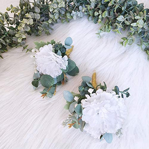 Supla 100 Pack Artificial Carnation Flowers Picks Bulk White Carnations Stems Silk Carnation Flower Heads with Wired Stems 3.5" x 7.9" (WXH) Floral Arrangement DIY Wreaths