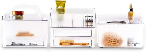 madesmart Caddy with Tray - STACK COLLECTION Stackable & BPA-Free, Medium, Frost