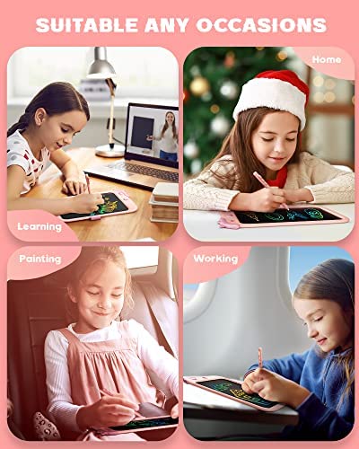 bravokids Toddler Girl Unicorn Toys Gifts - 10" LCD Writing Tablet Kids Doodle Board Drawing Learning Sensory Toys Kids Christmas Birthday Gifts for 3 4 5 6 7 8 Year Old Girls Boys (Pink)