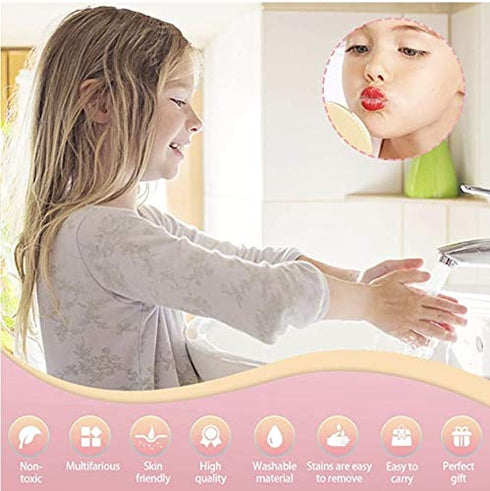 Expressions girl Roll On Lip Gloss Set with Carrying Case, 12-Piece Glossy Lip Make-up for Kids and Teens - Fruity Flavors, Non Toxic, Kid Friendly, Party Gift, Best Friends