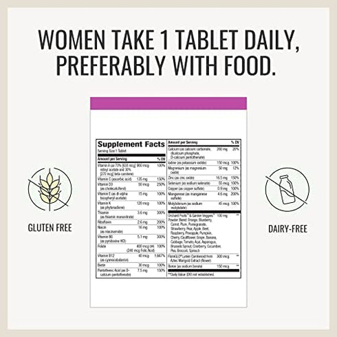Nature’s Way Alive! Women’s 50+ Complete Multivitamin, Supports Whole Body Wellness*, Supports Cellular Energy*, B-Vitamins, Gluten-Free, 50 Tablets