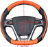 BuilLLin D Cut Steering Wheel Cover - D Shaped Flat Bottom Microfiber Leather Anti-Skid Breathable Fit 14.5"-15" (Orange)