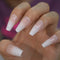 CoolNail Glossy Ombre Pink Nude White French Ballerina Coffin False Nail Gradient Natural Press on Ballet Fake Nails Tips Reusable Wear