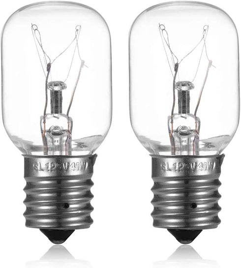 Microwave Light Bulb Stove Light Lamp Compatible with Whirlpool GE Kenmore LG Microwave, Dimmable with E17 Base 125V 40W, Repalcement for 8206232A, 2Pcs