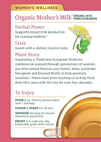 Traditional Medicinals Mother's Milk Tea - Organic Tea for Breastfeeding, Traditional Medicines Lactation Tea, Pack 1
