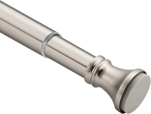 Amazer Spring Tension Curtain Rod - 54-90 Inches Rust-Resistance Shower Curtain Rod Bathroom Rod, Nickel