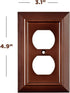 Pack of 4 Wall Plate Outlet Switch Covers by SleekLighting | Decorative Dark Brown Mahogany Look | Variety of Styles: Decorator / Duplex / Toggle / & Combo | Size: 1 Gang Duplex