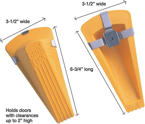 Giant Foot Doorstop, Magnetic, Yellow, 2" x 3.5" x 6.8" (00967)