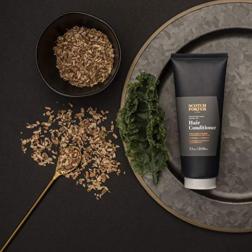 Scotch Porter Moisture Rich Leave-In Hair Conditioner for Men | Superior Smoothness & Definition | Formulated with Non-Toxic Ingredients, Free of Parabens, Sulfates & Silicones | Vegan | 7.1oz Bottle