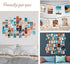 WOONKIT Peach Teal Wall Collage Kit Aesthetic Pictures, Collage Kit for Wall Aesthetic, Aesthetic Wall Collage, Cute Room Decor for Teen Girls, Trendy Teen Peach Teal Collage Kit, 50pcs 4x6 inch