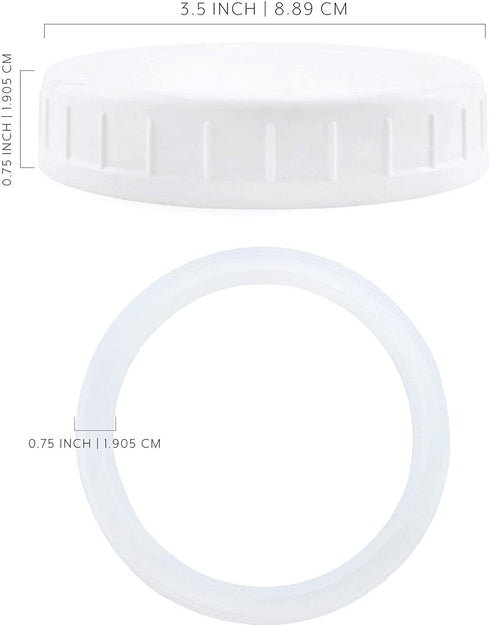 Cornucopia Wide Mouth Plastic Mason Jar Lids with Silicone Seal Rings (24-Pack Deluxe Set)