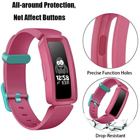 KOLEK Bands Compatible with Fitbit Ace 2 for Kids,Soft Silicone Waterproof Bracelet Accessories Sports Watch Strap Wristbands Replacement for Fitbit Ace 2 Boys Girls,Watermelon