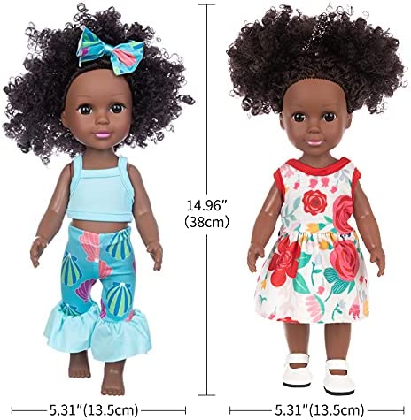 14.5 Inch Black Dolls and Black Baby Doll Clothes Accessories