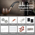 Scotte Tobacco Pipe Handmade Ebony Wood Root Smoking Pipe Gift Box and Accessories