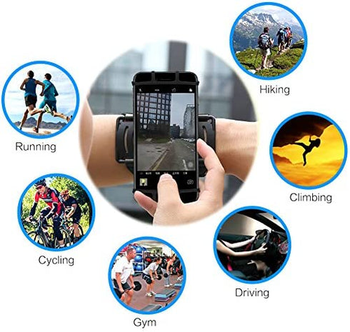 VUP Cell Phone Holder Wristband for iPhone Xs Max/XS/XR/X/6S/7/8 Plus, Galaxy S10/S10+/S10e/S9/S9+/S8 Note 9/8/J7, LG G6, Google Pixel 3 XL, 180 Rotatable Armband for 4.0"~6.5" Mobile Phone