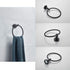 Cavoli Bathroom Accessories Set 2-Piece Aluminum Towel Ring, Toilet Paper Holder, Rustproof Wall Mounted Matte Black Finish