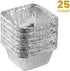 Plasticpro Disposable 4.25'' X 4.25 X 2'' Inch Square Aluminum Tin Foil Baking Pans Bakeware - Cookware Perfect for Baking Cakes,Brownies,Bread, Meatloaf, Lasagna, Pack of 25
