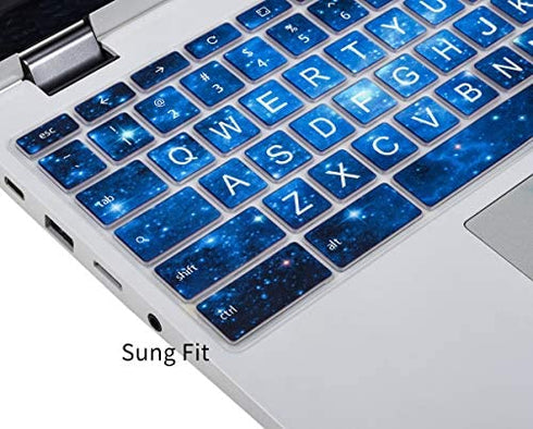 Keyboard Cover for Lenovo Chromebook Flex 3 11"/Lenovo Chromebook C330 C340 11.6" / Lenovo IdeaPad Flex 3 11.6"/ Lenovo Chromebook 100e 300e 500e N20 N21 N22 N23 11.6", Blue Star